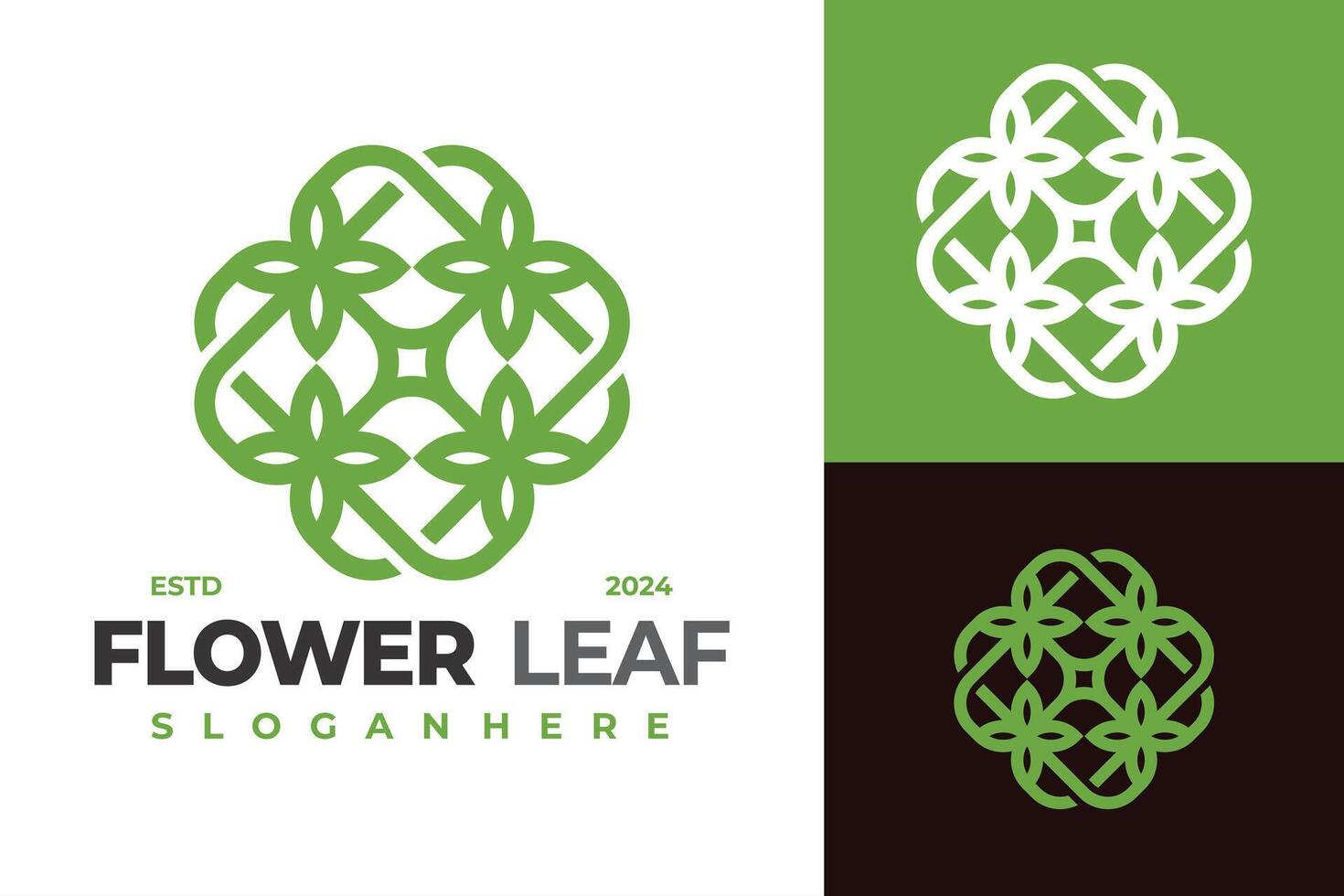 natur blomma blad logotyp design symbol ikon illustration vektor