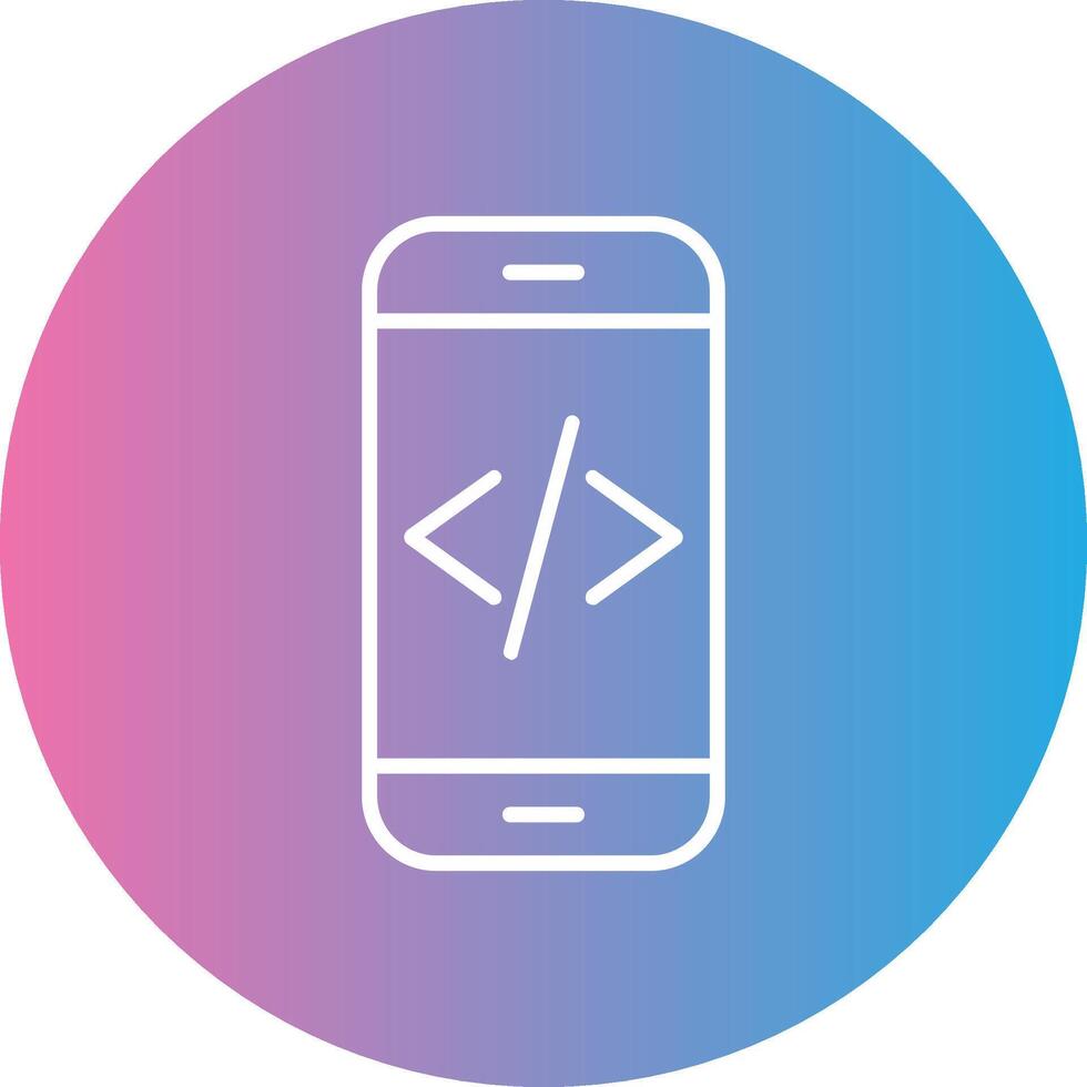 app utveckling linje lutning cirkel ikon vektor