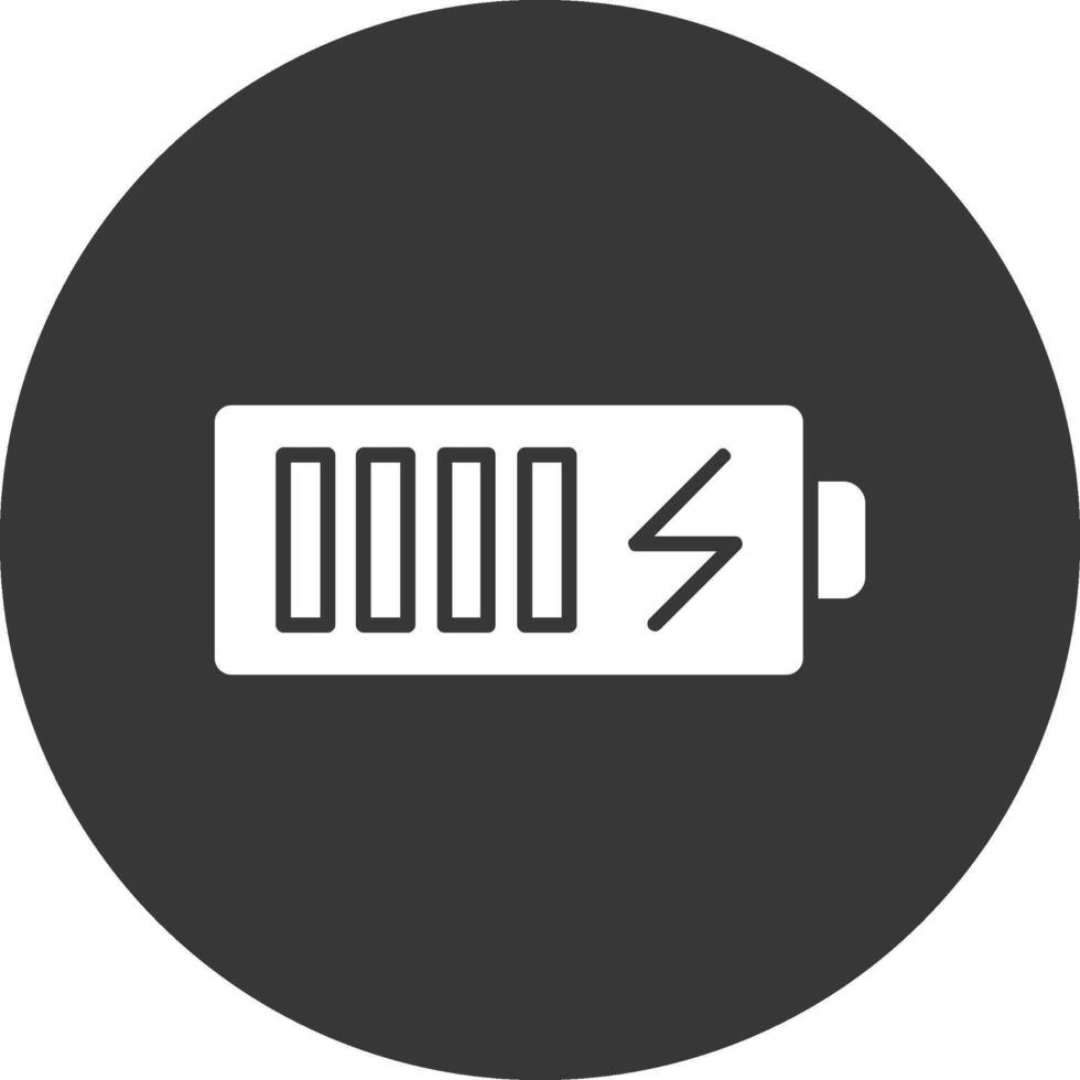 Batterie-Glyphe invertiertes Symbol vektor