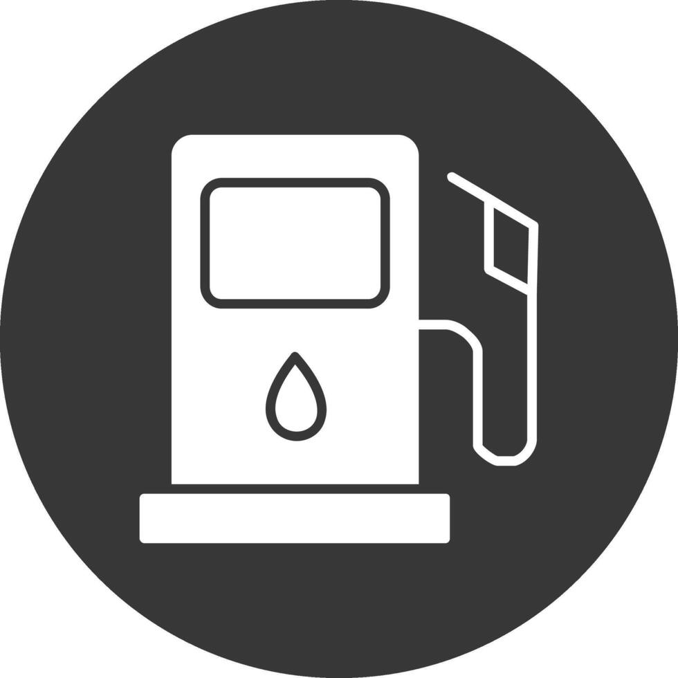 Tankstellen-Glyphe invertiertes Symbol vektor