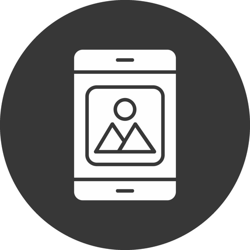 Glyphe invertiertes Symbol für mobile Anwendungen vektor