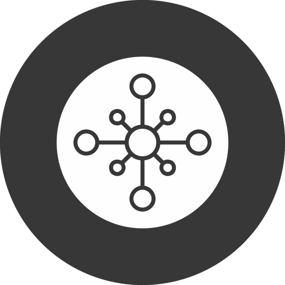 Netzwerk Nabe Glyphe invertiert Symbol vektor