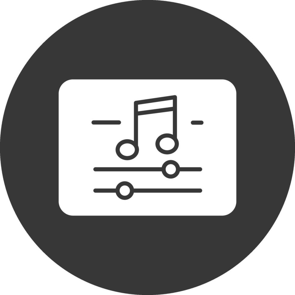 musik och multimeda glyf omvänd ikon vektor