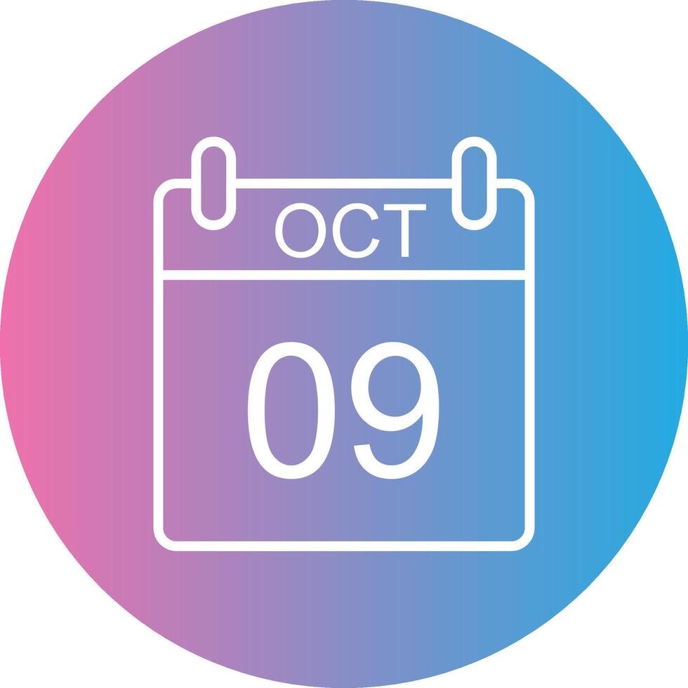 Oktober Linie Gradient Kreis Symbol vektor