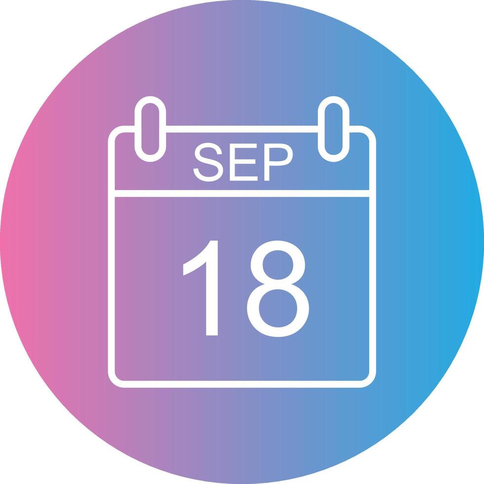 September Linie Gradient Kreis Symbol vektor