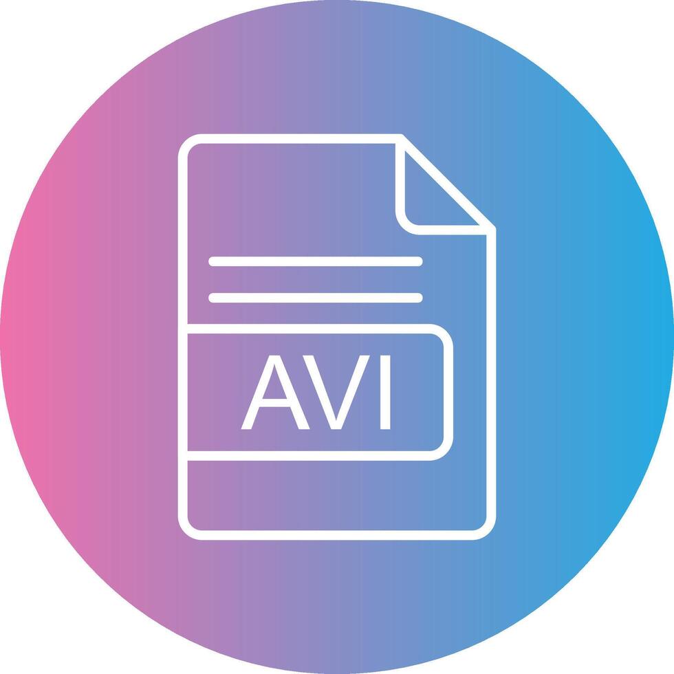 avi Datei Format Linie Gradient Kreis Symbol vektor