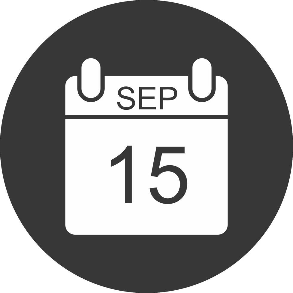september glyf omvänd ikon vektor