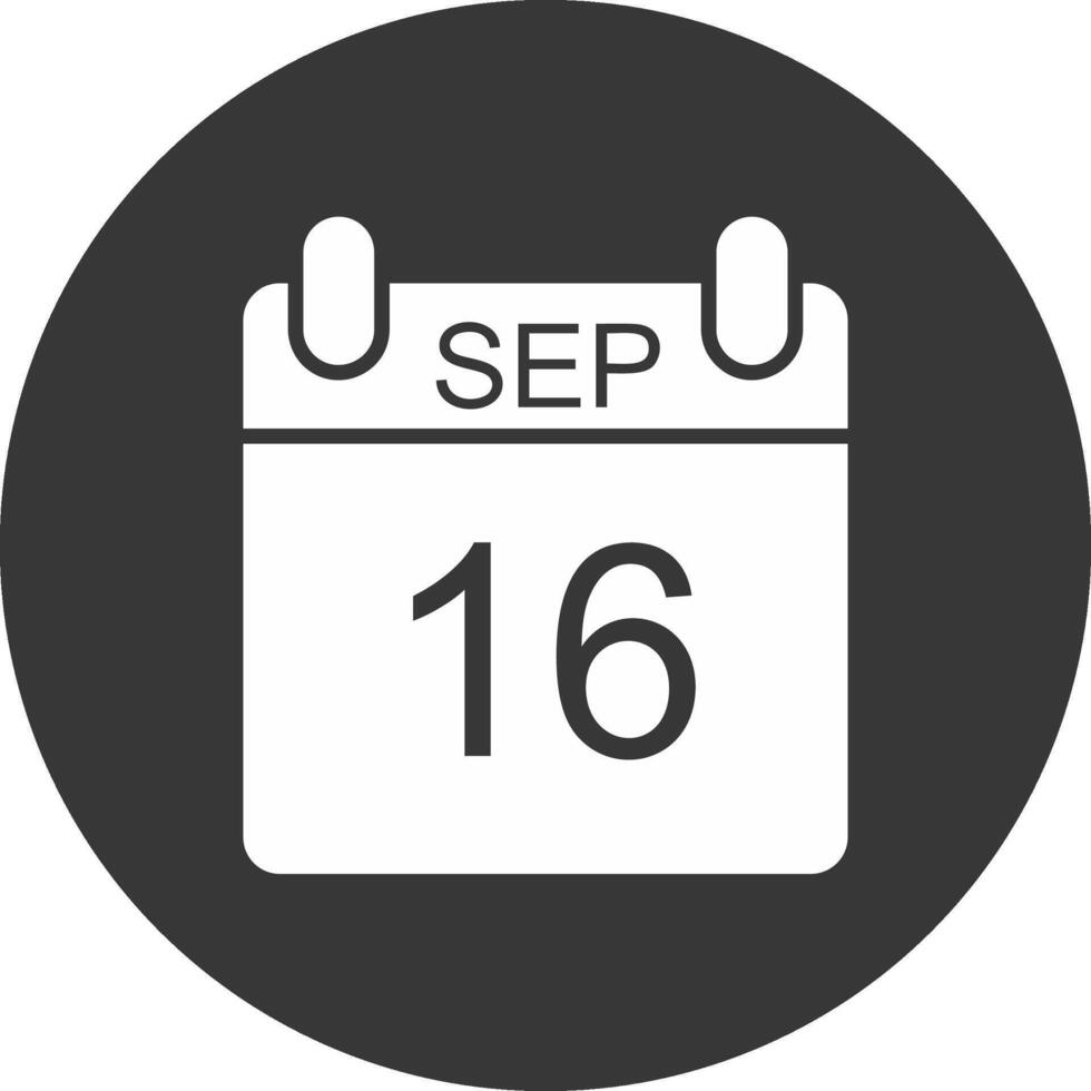 September Glyphe invertiert Symbol vektor