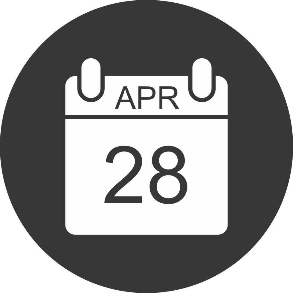 April Glyphe invertiert Symbol vektor