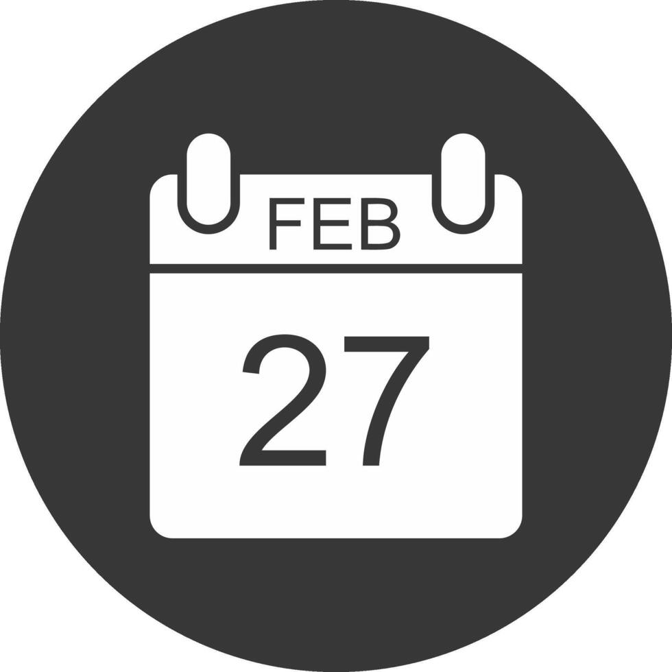 februari glyf omvänd ikon vektor