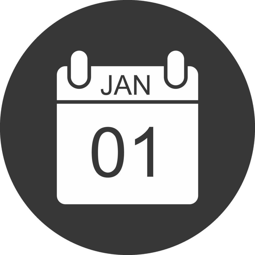 Januar Glyphe invertiert Symbol vektor
