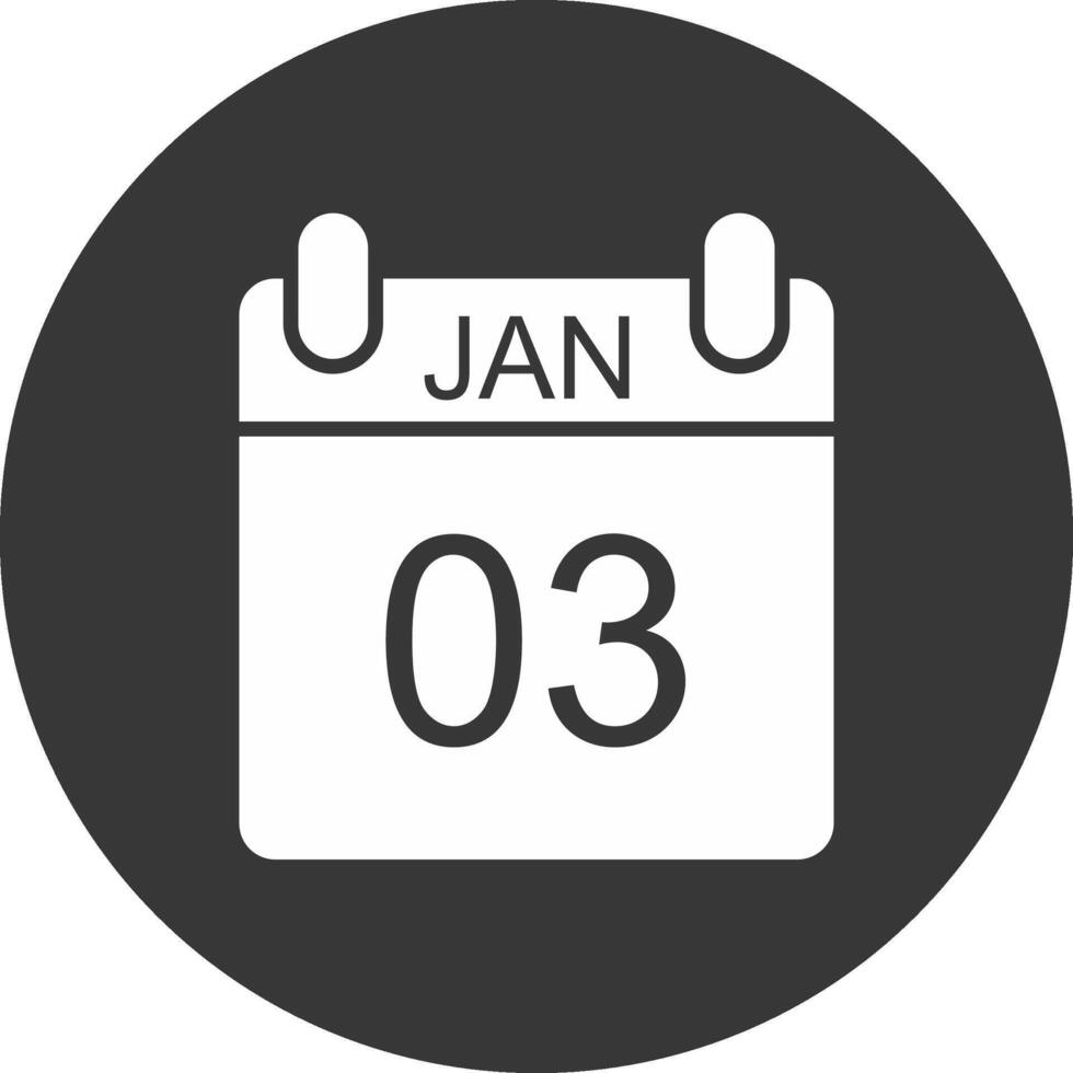 Januar Glyphe invertiert Symbol vektor