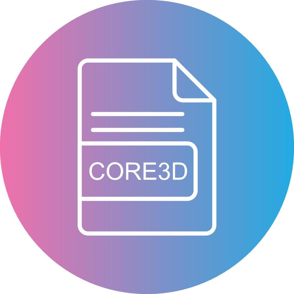 core3d Datei Format Linie Gradient Kreis Symbol vektor