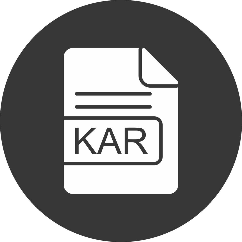 Kar Datei Format Glyphe invertiert Symbol vektor