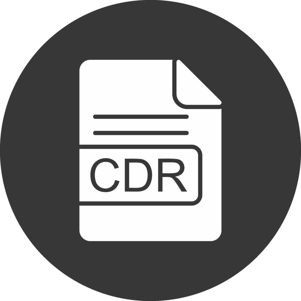 CDR fil formatera glyf omvänd ikon vektor