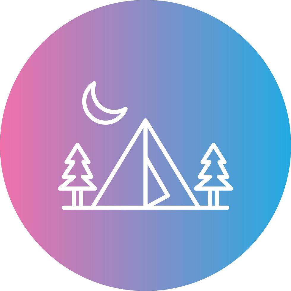 Camping Zone Linie Gradient Kreis Symbol vektor