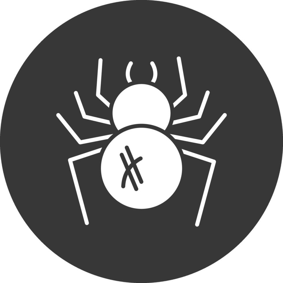Spinnenglyphe invertiertes Symbol vektor