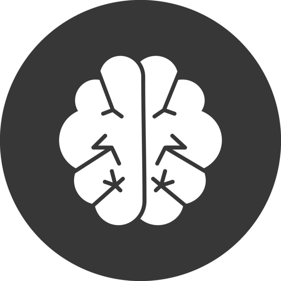 Gehirn-Glyphe invertiertes Symbol vektor