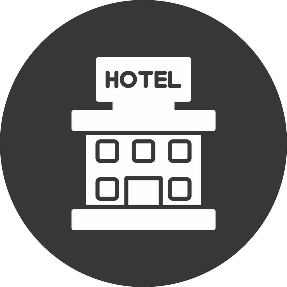 Hotell glyf inverterad ikon vektor