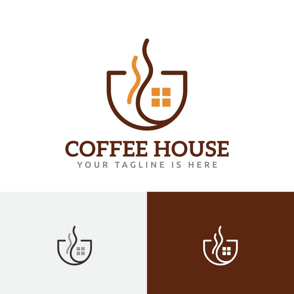 kaffehus dryck café modern enkel linje logotyp vektor