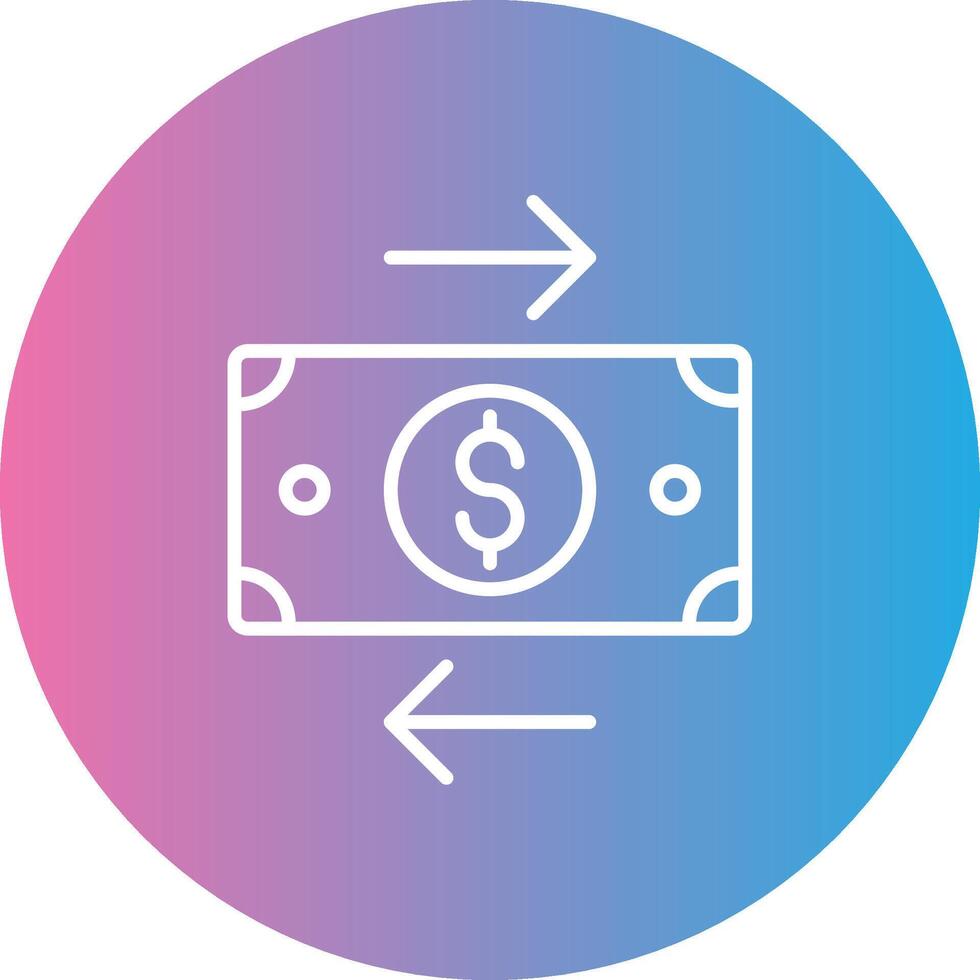 Bank Transfer Linie Gradient Kreis Symbol vektor