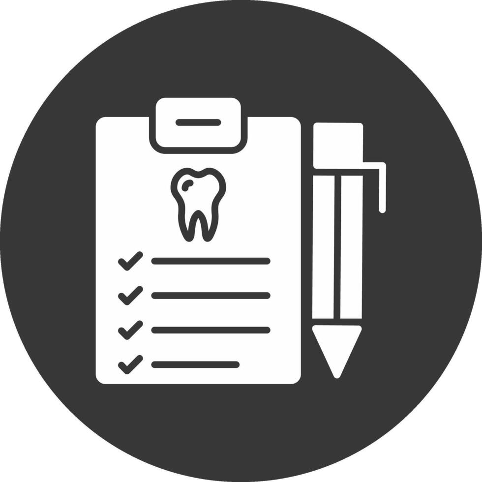 Dental Bericht Glyphe invertiert Symbol vektor