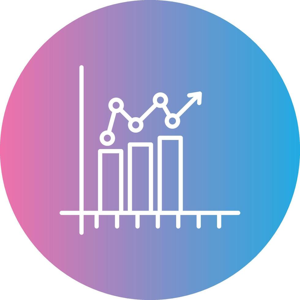 bar Diagram linje lutning cirkel ikon vektor
