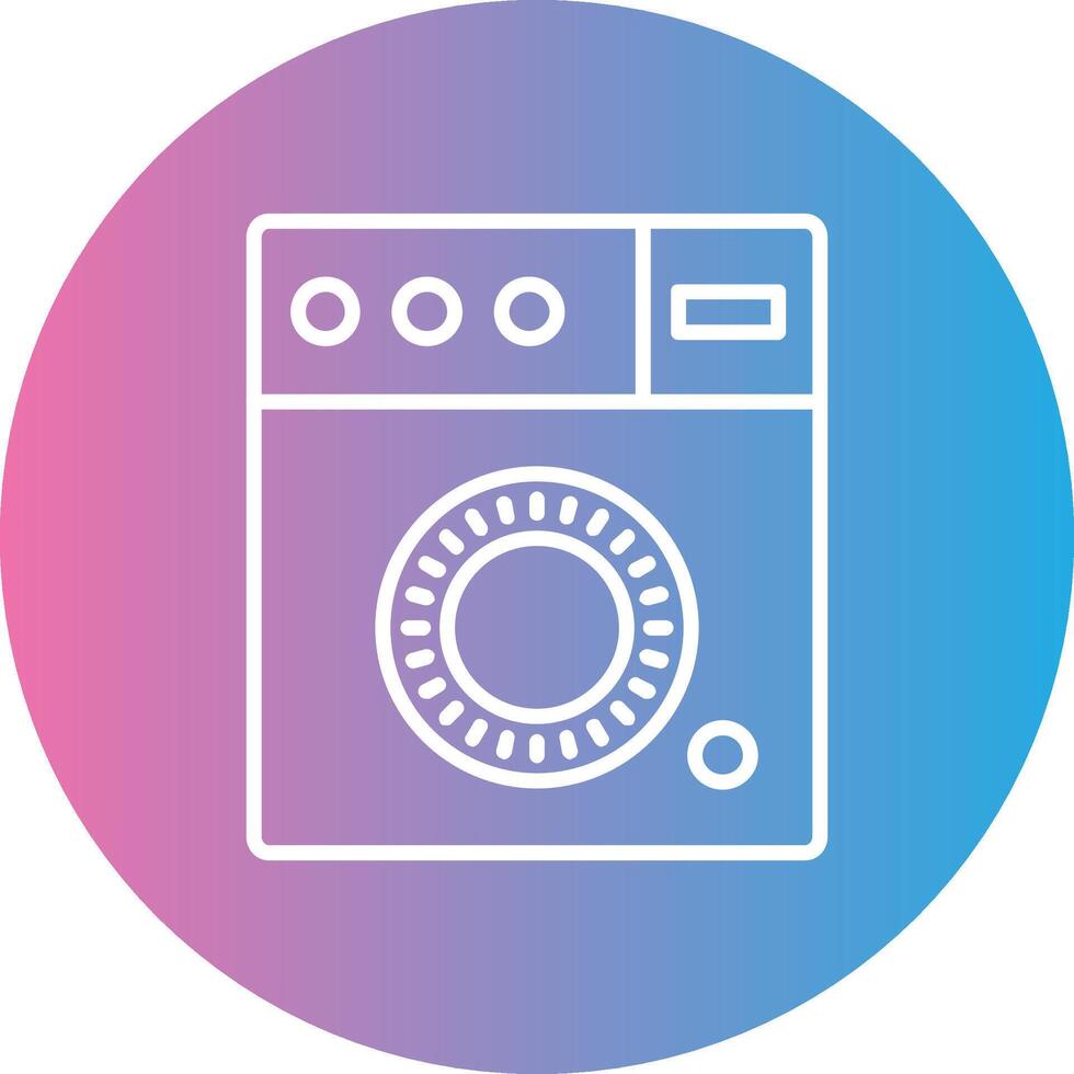 tvättning maskin linje lutning cirkel ikon vektor