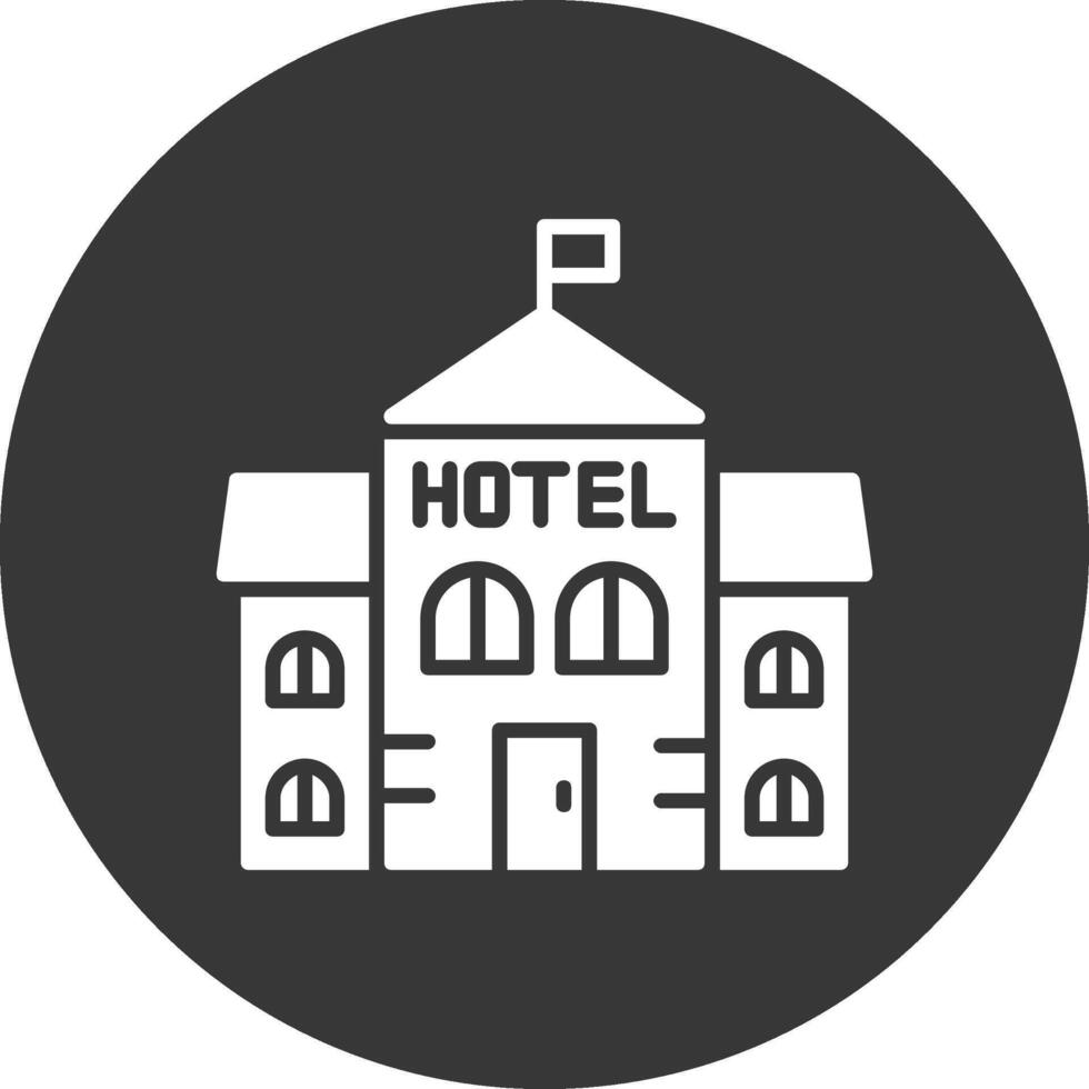 Hotel-Glyphe invertiertes Symbol vektor