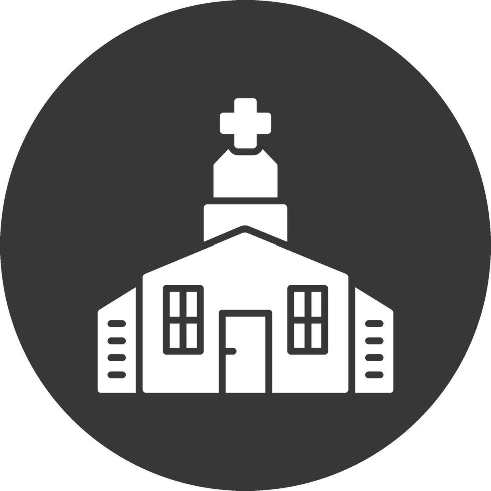 Kirche Glyphe umgekehrtes Symbol vektor