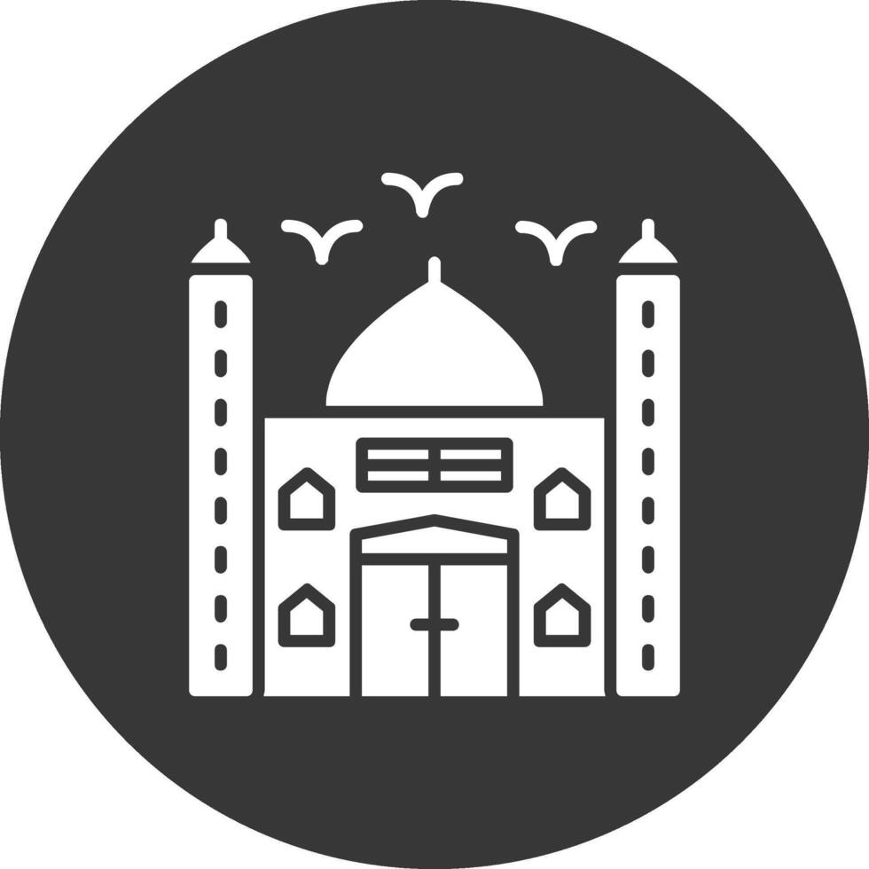 Moschee-Glyphe invertiertes Symbol vektor