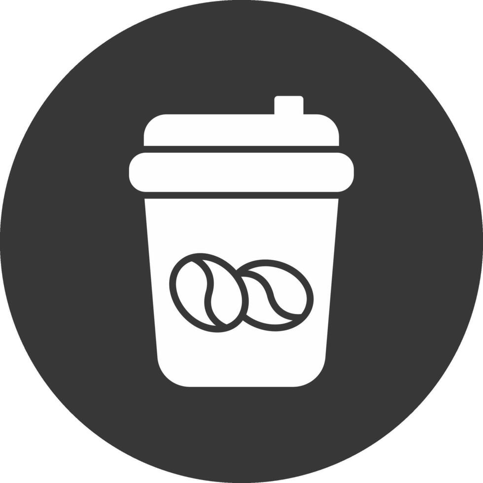 Kaffeetasse Glyphe umgekehrtes Symbol vektor