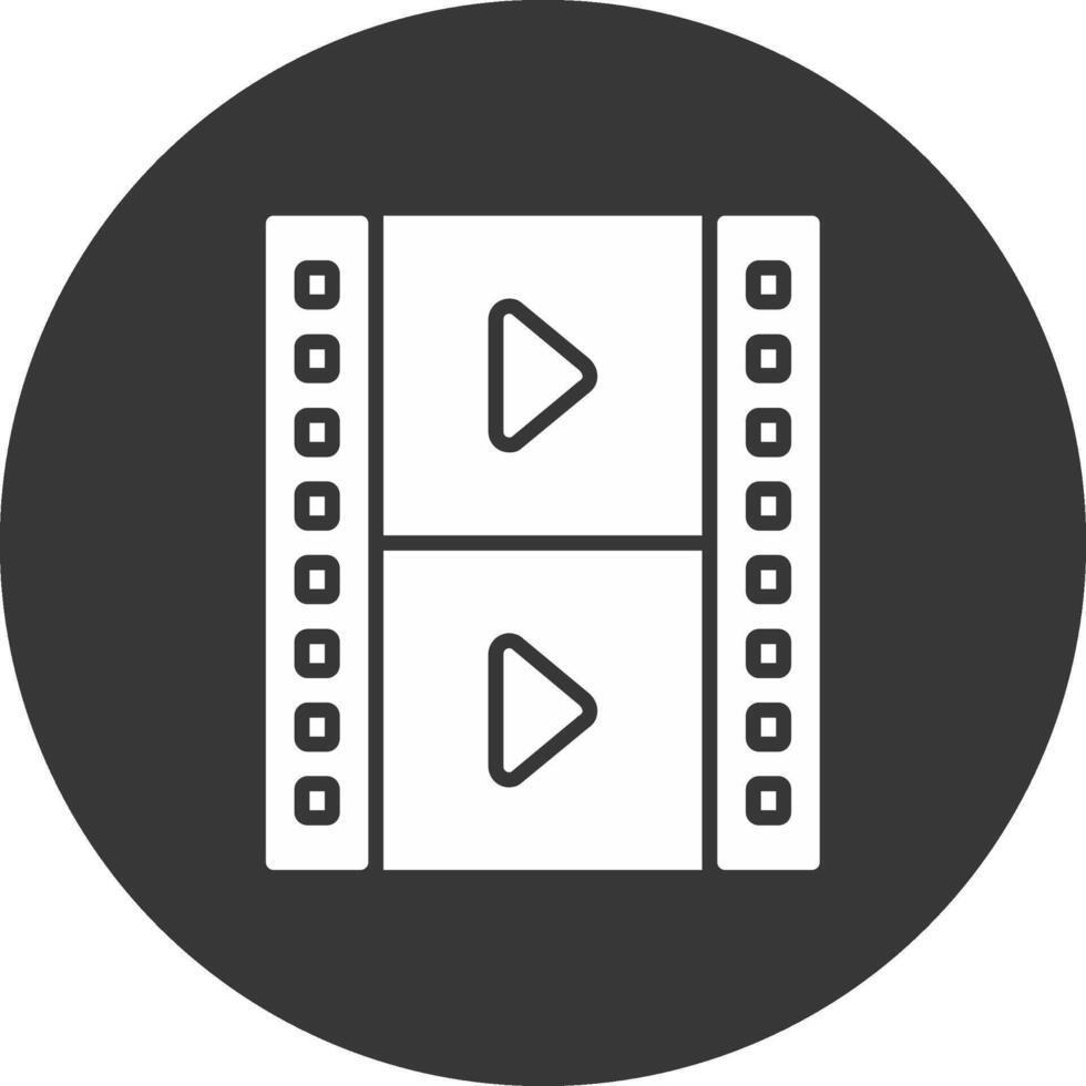 Filmstreifen-Glyphe invertiertes Symbol vektor