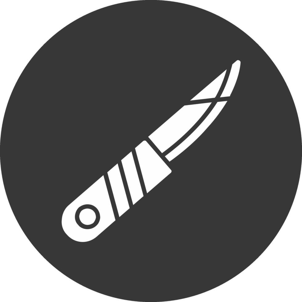 kniv glyf inverterad ikon vektor