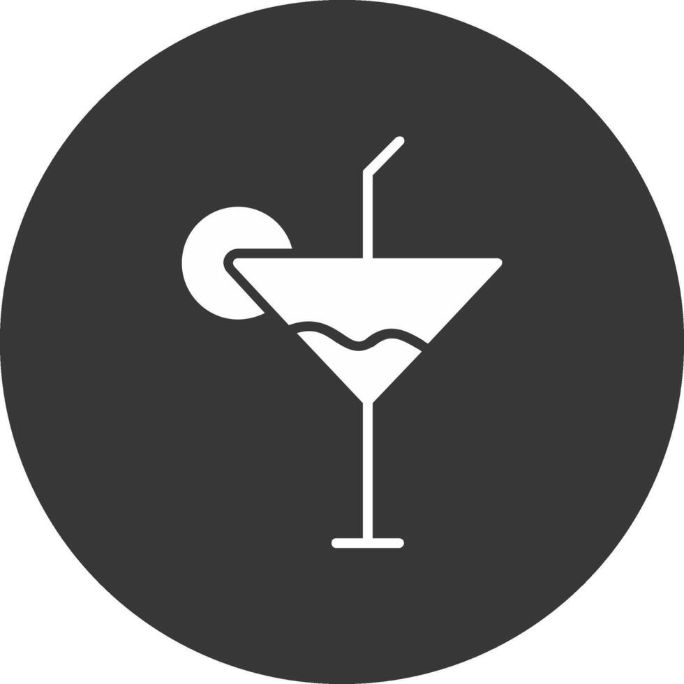 Invertiertes Symbol für Cocktail-Glyphe vektor