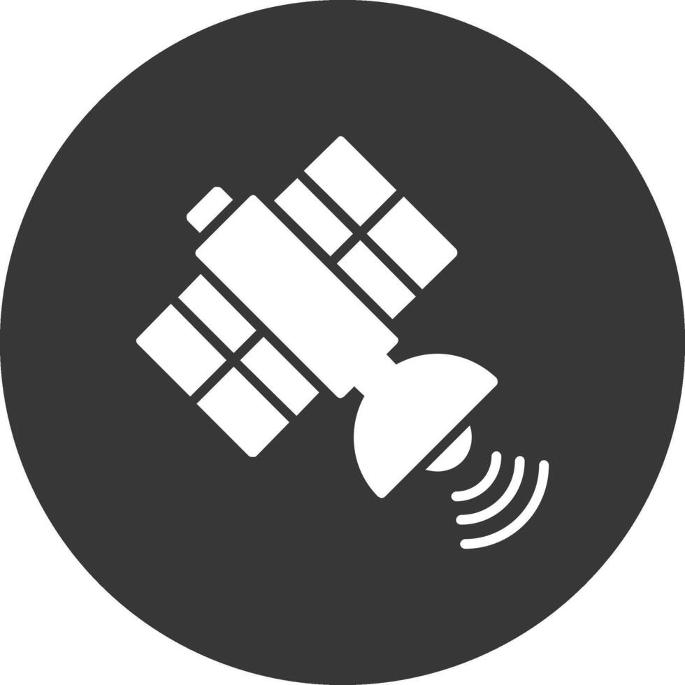 satellit glyf inverterad ikon vektor