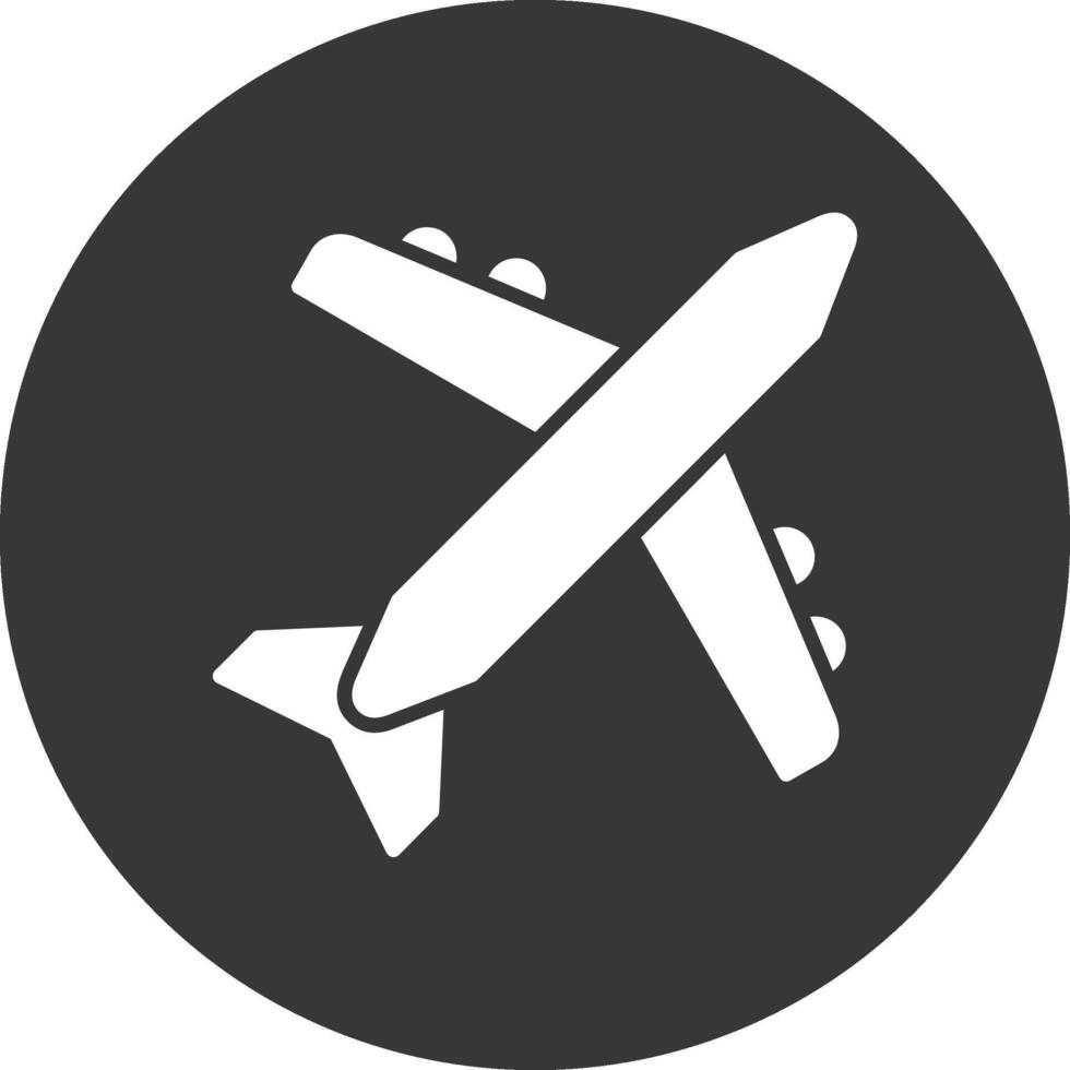 Flugzeug-Glyphe invertiertes Symbol vektor