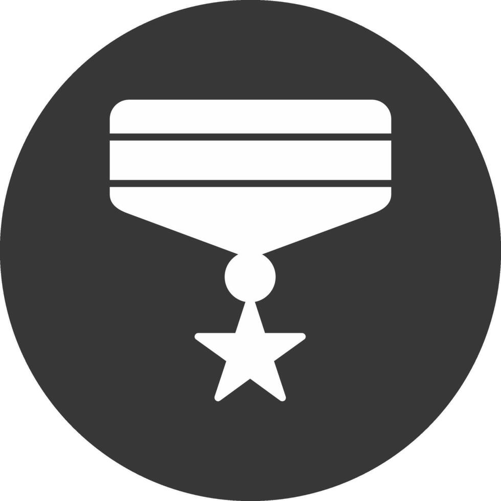 medalj glyf inverterad ikon vektor
