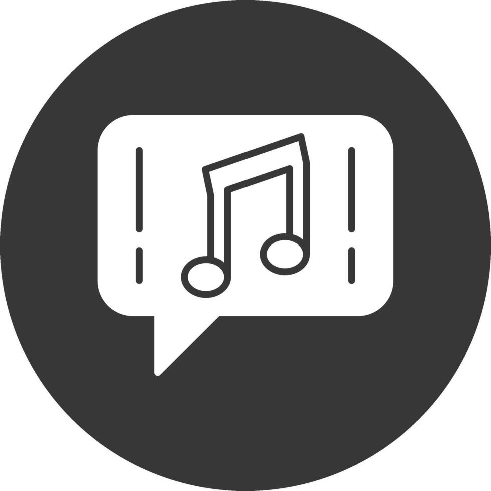 musik glyf inverterad ikon vektor