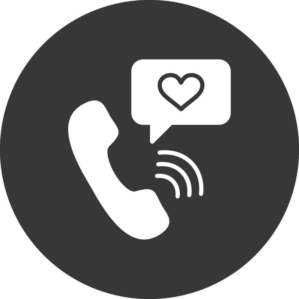 Telefon-Glyphe invertiertes Symbol vektor