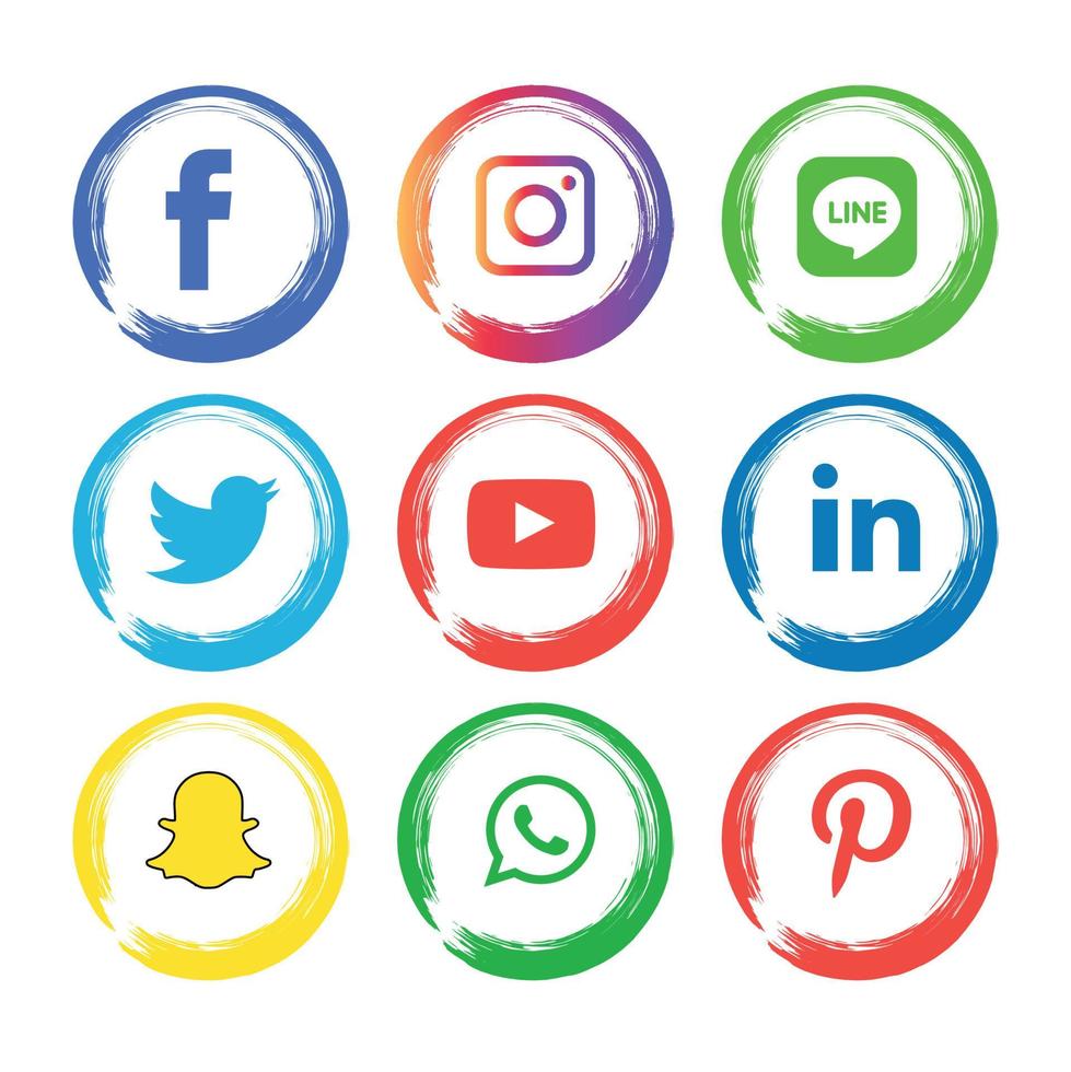 Social Media flache Icons Technologie, Netzwerk. Hintergrund-Gruppe Smiley-Gesicht-Verkauf. teilen, mögen, vektorillustration twitter, youtube, whatsapp, snapchat, facebook, instagram, tick tack, tok vektor