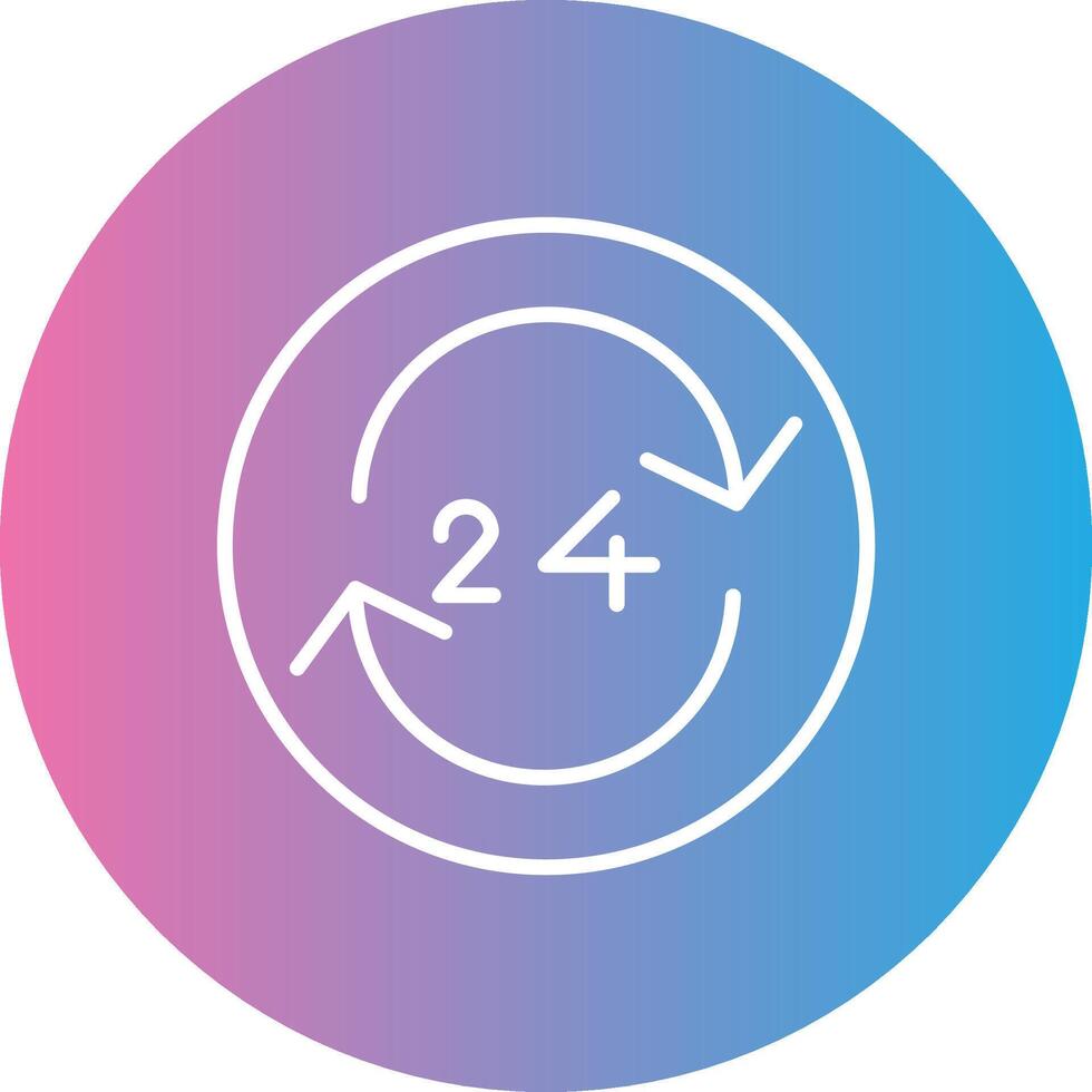 24 Stunde Uhr Linie Gradient Kreis Symbol vektor