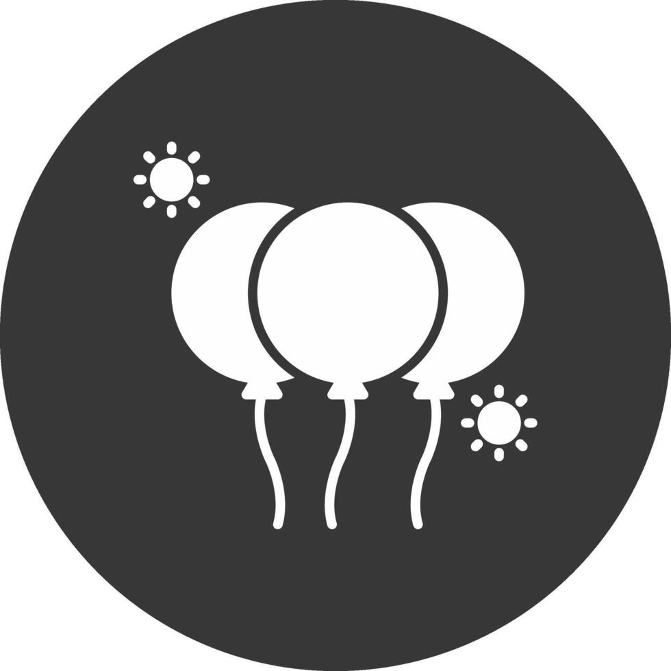 Ballon-Glyphe invertiertes Symbol vektor