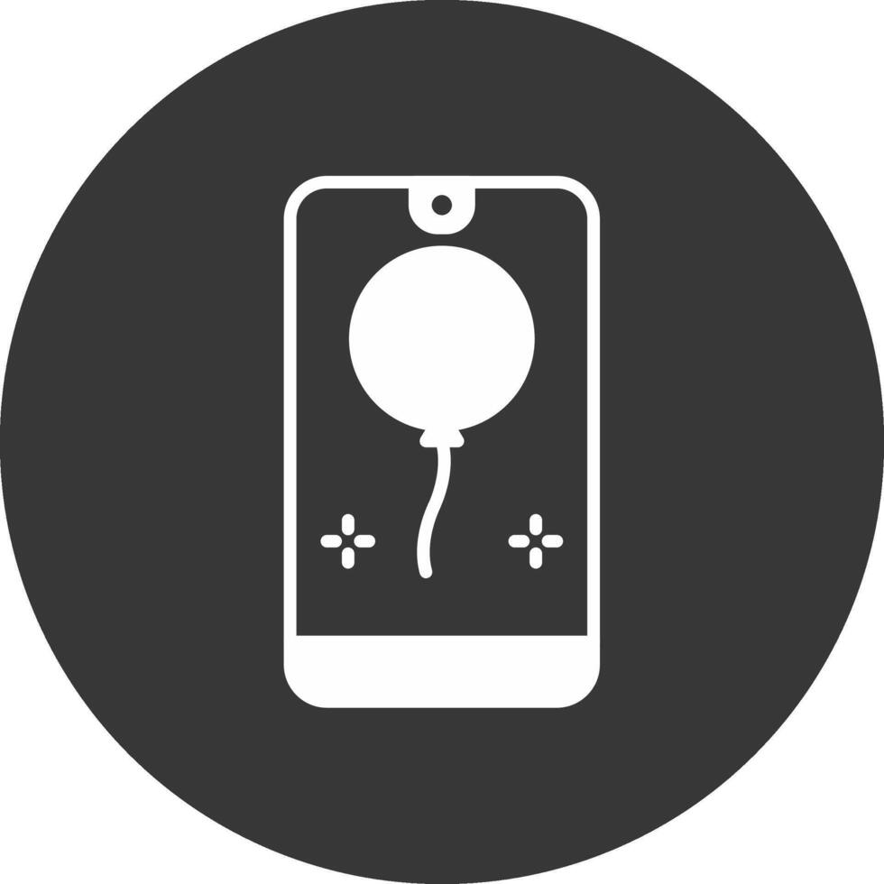 Invertiertes Symbol für mobile Glyphe vektor