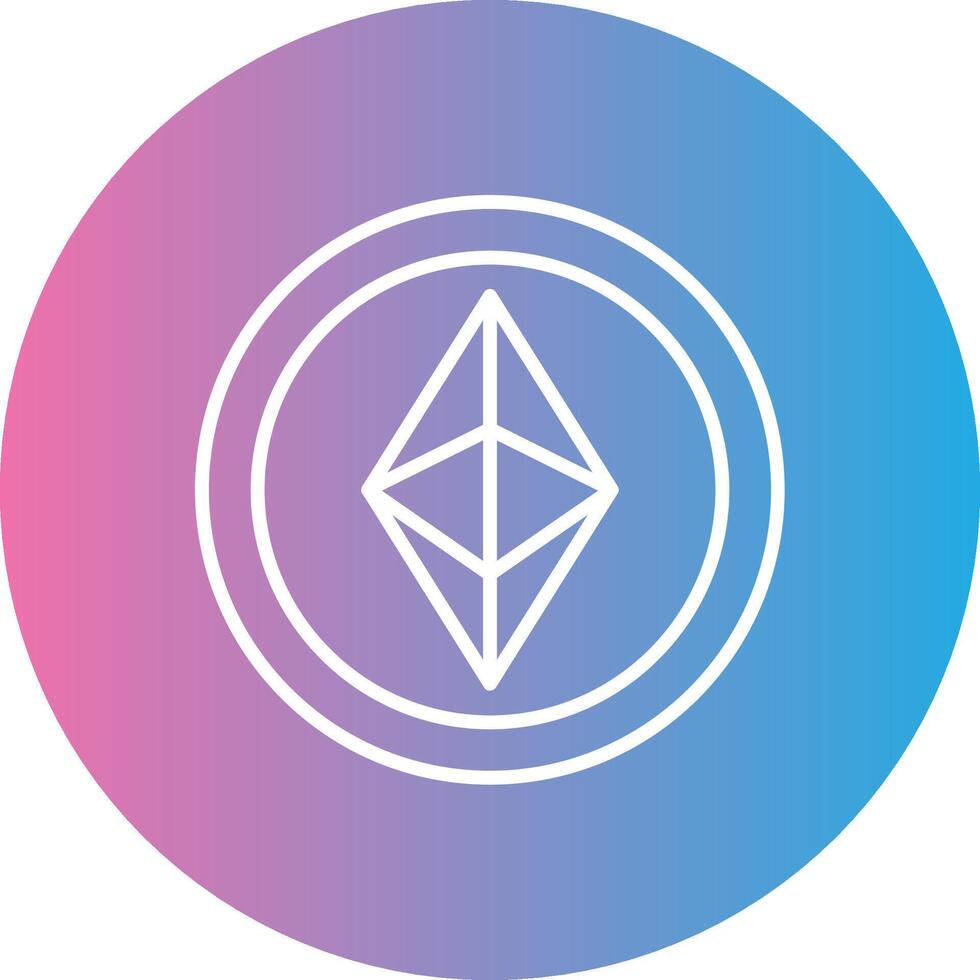 ethereum linje lutning cirkel ikon vektor