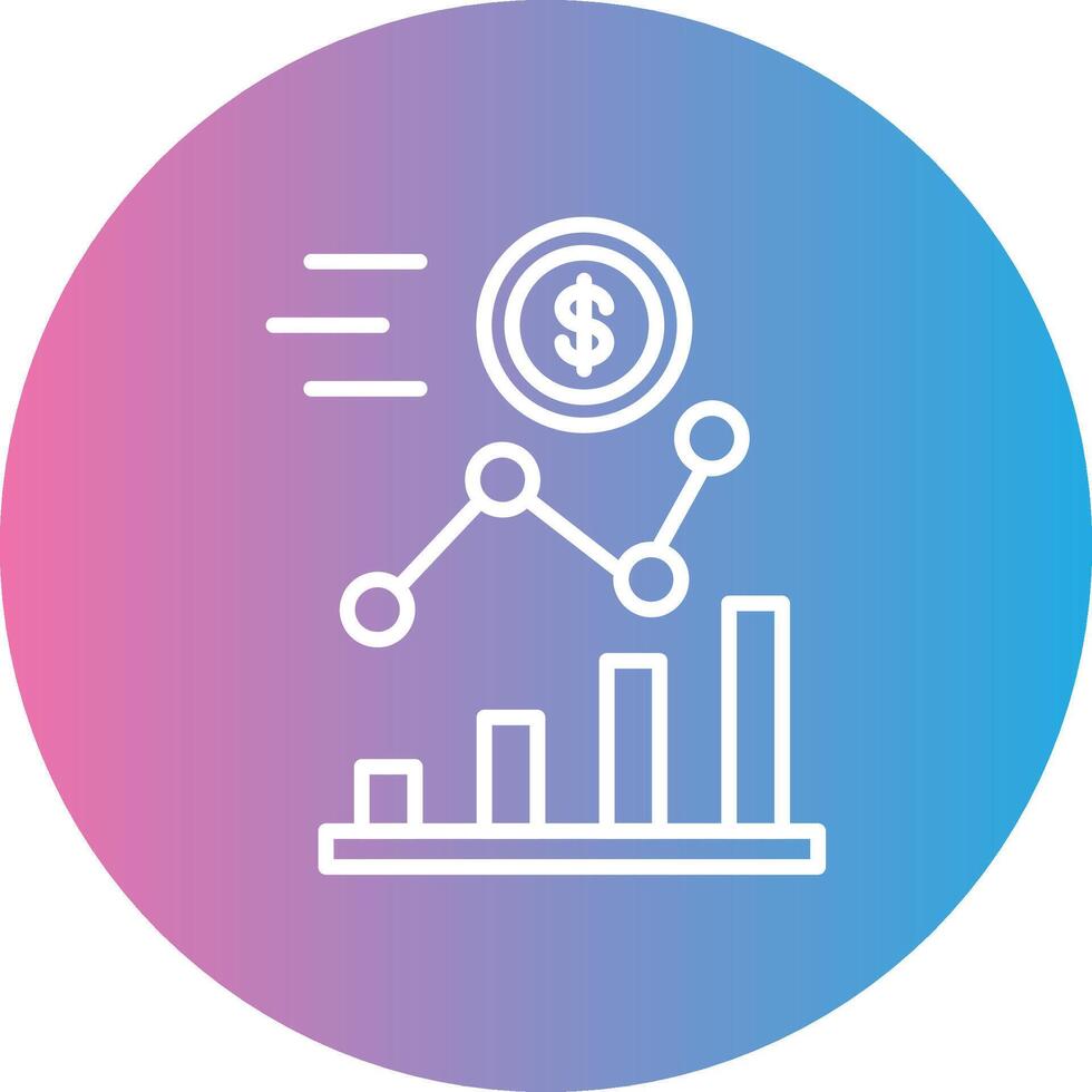 investering linje lutning cirkel ikon vektor