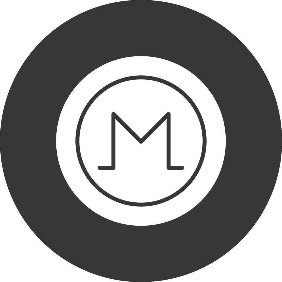 monero glyf omvänd ikon vektor