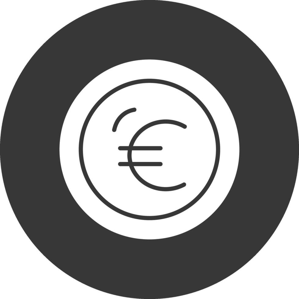 euro glyf omvänd ikon vektor