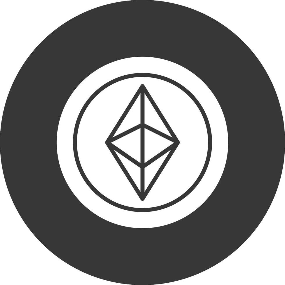 ethereum glyf omvänd ikon vektor