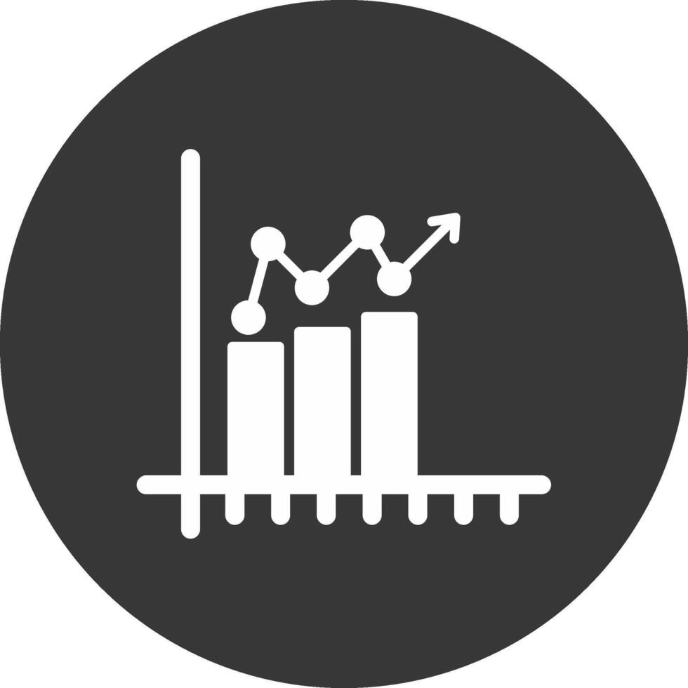 stapeldiagram glyf inverterad ikon vektor